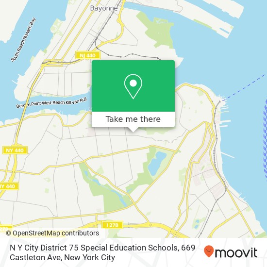 Mapa de N Y City District 75 Special Education Schools, 669 Castleton Ave