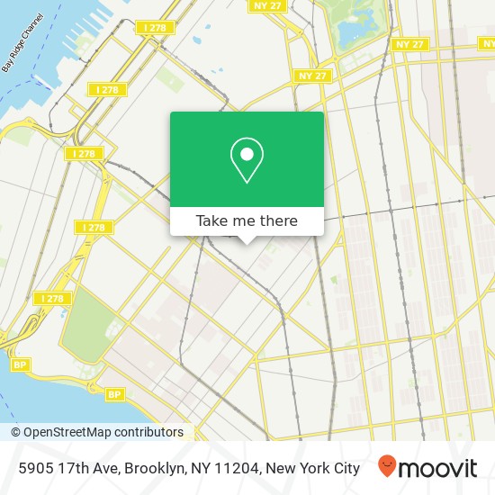 Mapa de 5905 17th Ave, Brooklyn, NY 11204