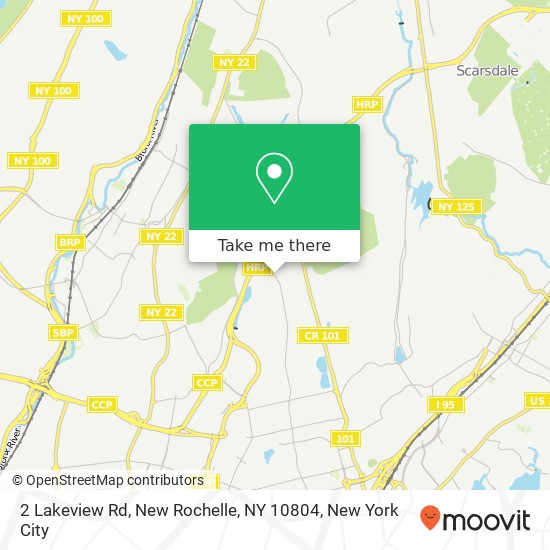 Mapa de 2 Lakeview Rd, New Rochelle, NY 10804