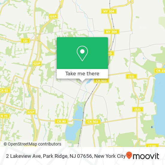 Mapa de 2 Lakeview Ave, Park Ridge, NJ 07656