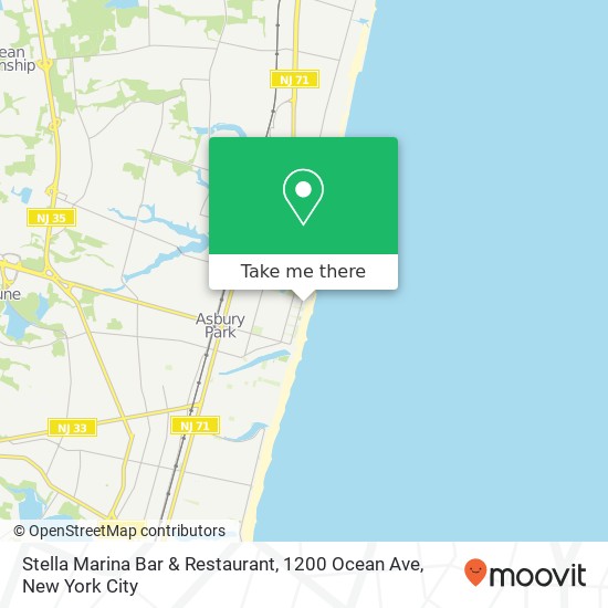 Stella Marina Bar & Restaurant, 1200 Ocean Ave map