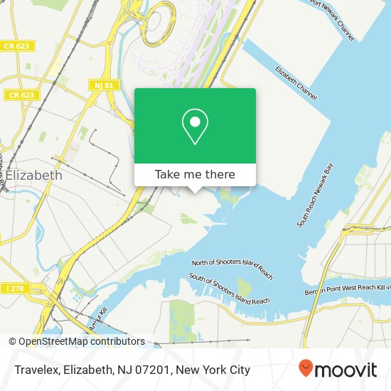 Mapa de Travelex, Elizabeth, NJ 07201