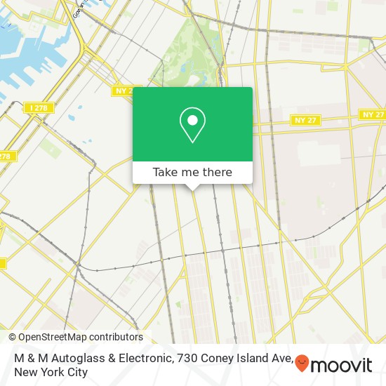 M & M Autoglass & Electronic, 730 Coney Island Ave map