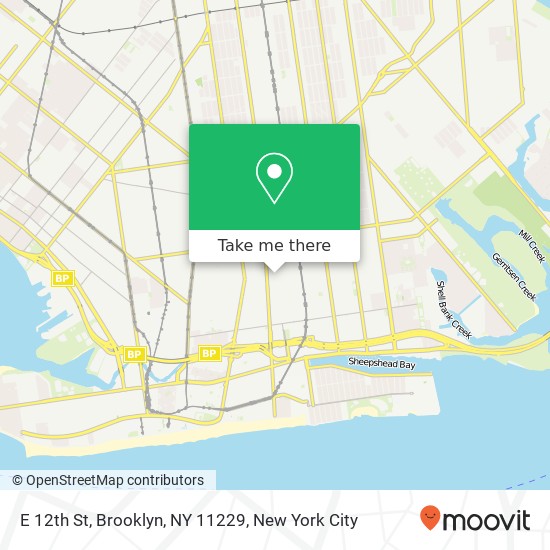 Mapa de E 12th St, Brooklyn, NY 11229