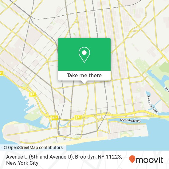 Mapa de Avenue U (5th and Avenue U), Brooklyn, NY 11223