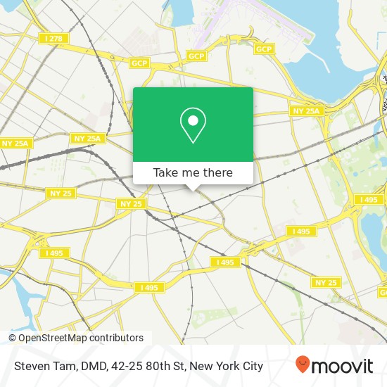 Steven Tam, DMD, 42-25 80th St map