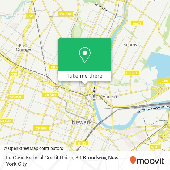 La Casa Federal Credit Union, 39 Broadway map