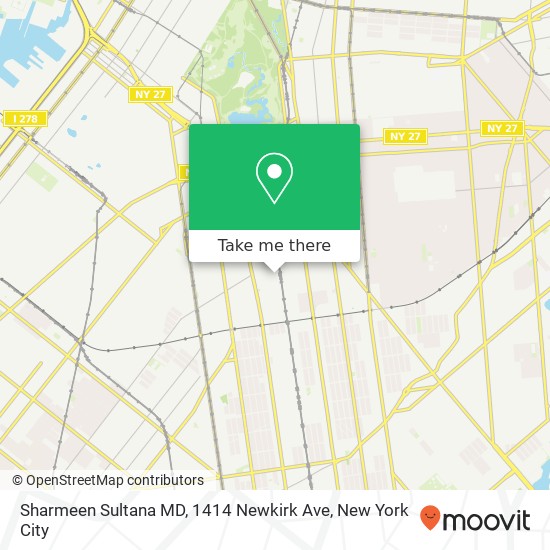 Mapa de Sharmeen Sultana MD, 1414 Newkirk Ave