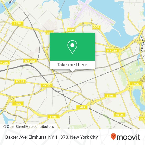 Mapa de Baxter Ave, Elmhurst, NY 11373