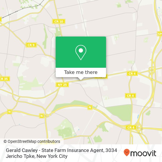 Mapa de Gerald Cawley - State Farm Insurance Agent, 3034 Jericho Tpke