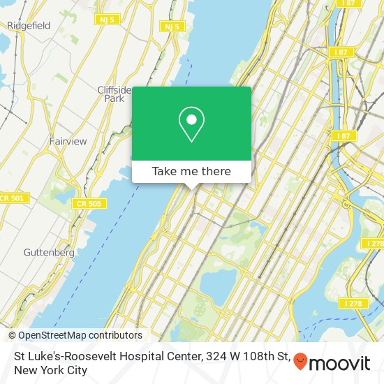 St Luke's-Roosevelt Hospital Center, 324 W 108th St map