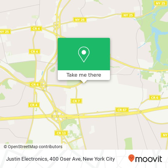 Mapa de Justin Electronics, 400 Oser Ave