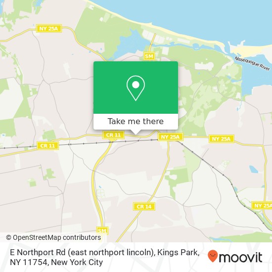 Mapa de E Northport Rd (east northport lincoln), Kings Park, NY 11754