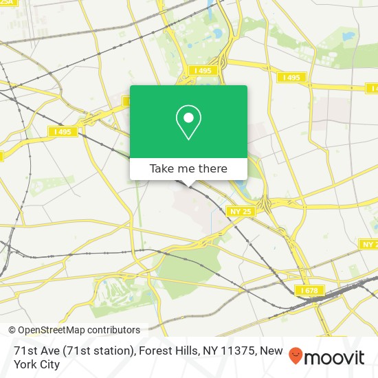 Mapa de 71st Ave (71st station), Forest Hills, NY 11375