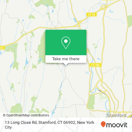 Mapa de 13 Long Close Rd, Stamford, CT 06902
