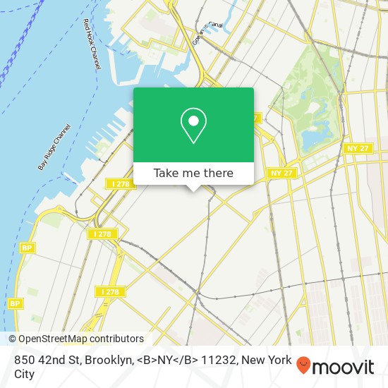 Mapa de 850 42nd St, Brooklyn, <B>NY< / B> 11232