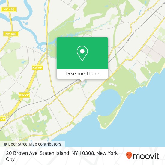 Mapa de 20 Brown Ave, Staten Island, NY 10308