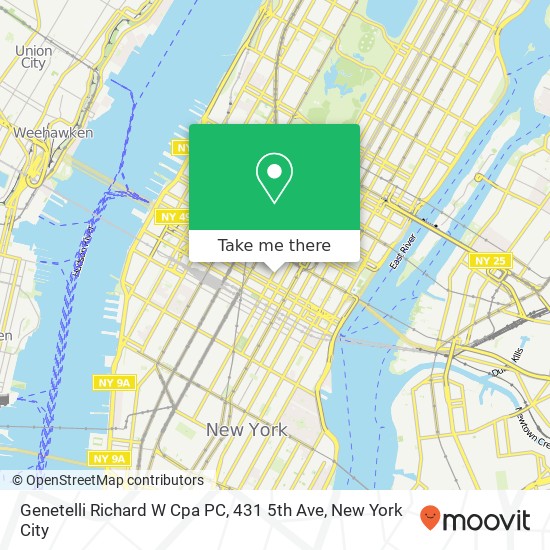 Mapa de Genetelli Richard W Cpa PC, 431 5th Ave