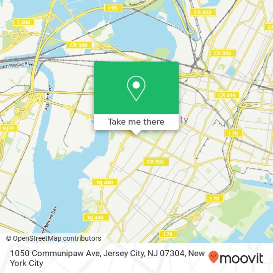 Mapa de 1050 Communipaw Ave, Jersey City, NJ 07304