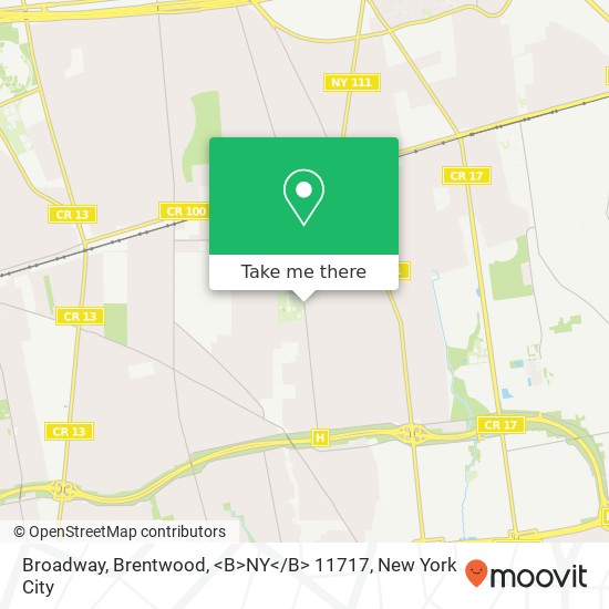 Mapa de Broadway, Brentwood, <B>NY< / B> 11717