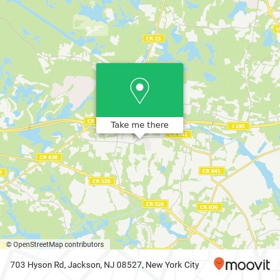 Mapa de 703 Hyson Rd, Jackson, NJ 08527