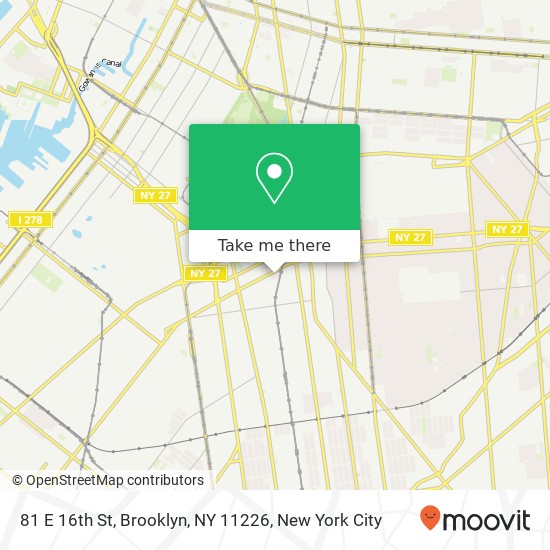 Mapa de 81 E 16th St, Brooklyn, NY 11226