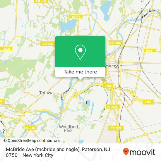 Mapa de McBride Ave (mcbride and nagle), Paterson, NJ 07501