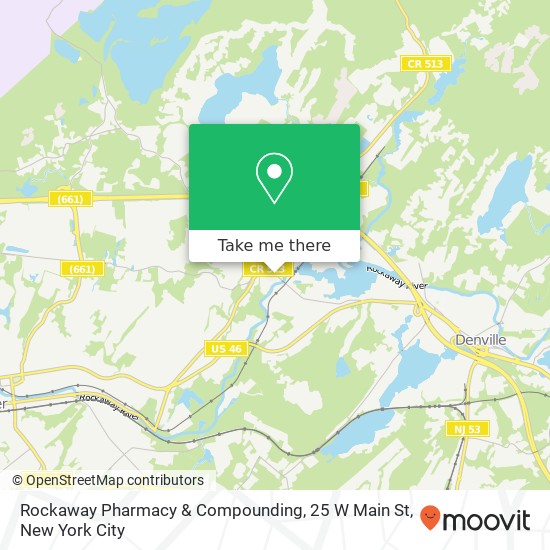 Mapa de Rockaway Pharmacy & Compounding, 25 W Main St