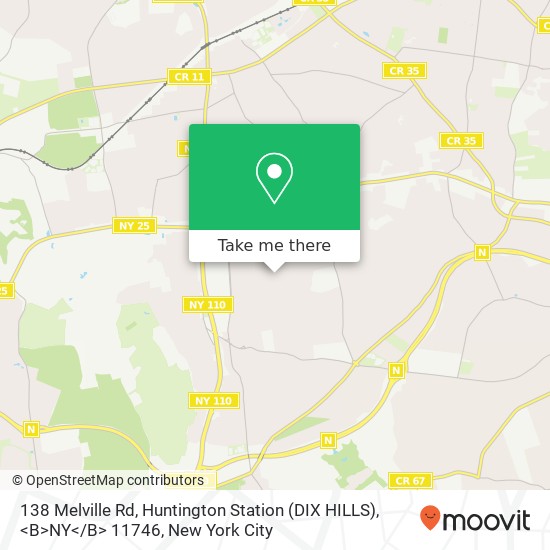 Mapa de 138 Melville Rd, Huntington Station (DIX HILLS), <B>NY< / B> 11746