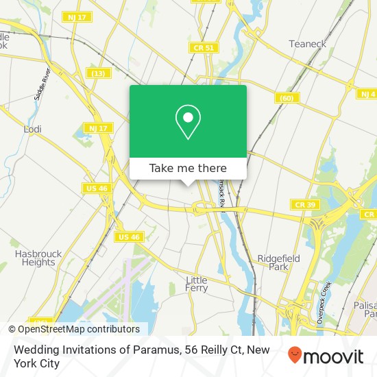Mapa de Wedding Invitations of Paramus, 56 Reilly Ct