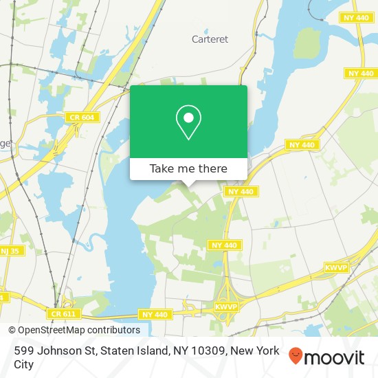 Mapa de 599 Johnson St, Staten Island, NY 10309