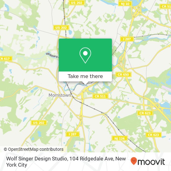 Mapa de Wolf Singer Design Studio, 104 Ridgedale Ave