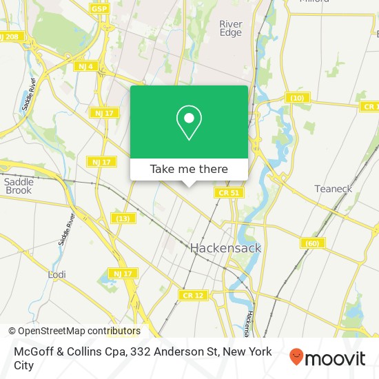 Mapa de McGoff & Collins Cpa, 332 Anderson St