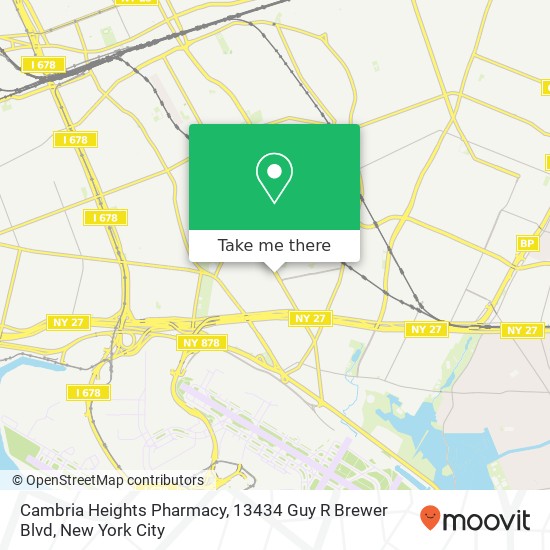 Mapa de Cambria Heights Pharmacy, 13434 Guy R Brewer Blvd