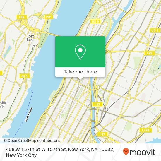 Mapa de 408,W 157th St W 157th St, New York, NY 10032
