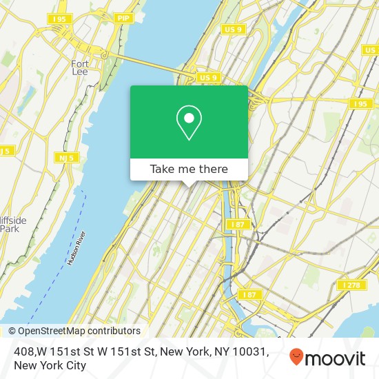 408,W 151st St W 151st St, New York, NY 10031 map