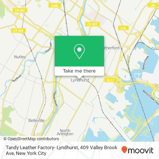 Tandy Leather Factory- Lyndhurst, 409 Valley Brook Ave map