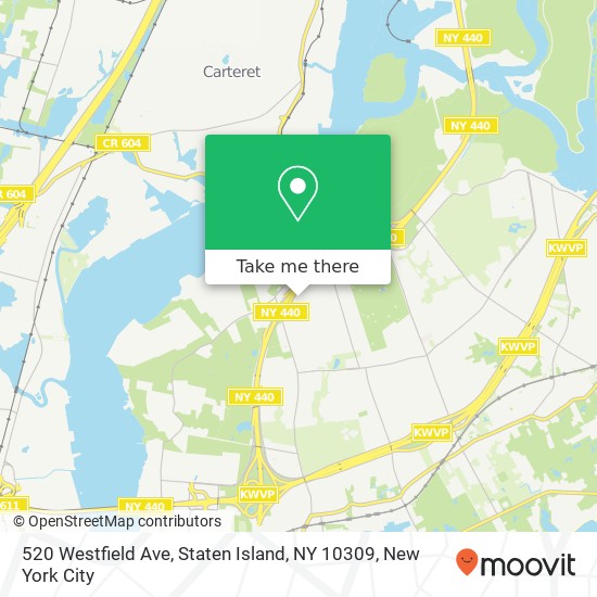 Mapa de 520 Westfield Ave, Staten Island, NY 10309