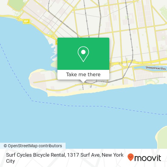 Mapa de Surf Cycles Bicycle Rental, 1317 Surf Ave