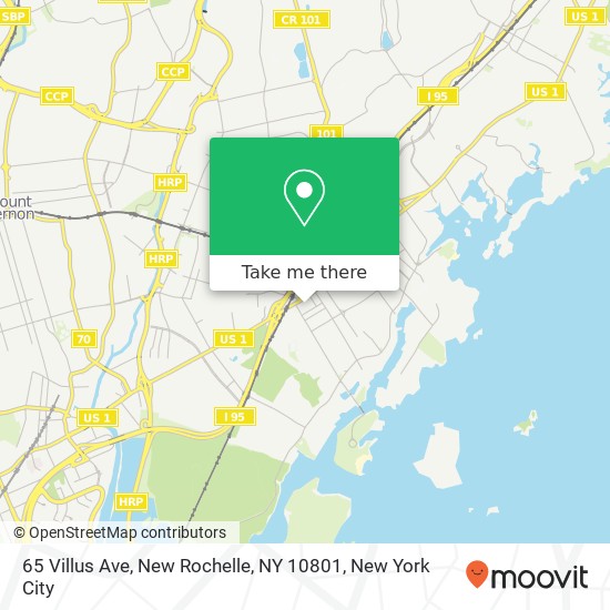 Mapa de 65 Villus Ave, New Rochelle, NY 10801