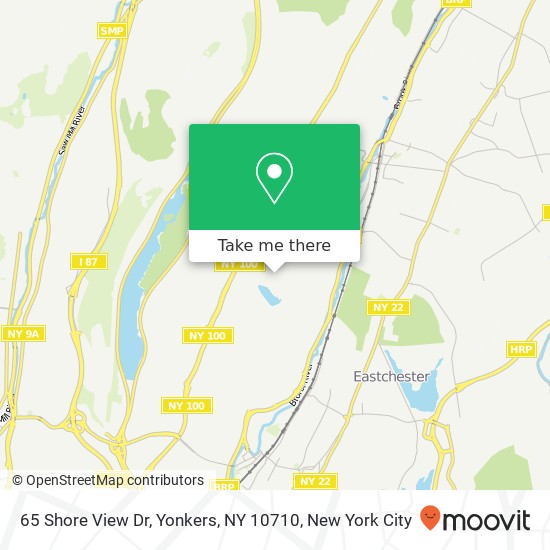 Mapa de 65 Shore View Dr, Yonkers, NY 10710