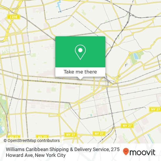 Mapa de Williams Caribbean Shipping & Delivery Service, 275 Howard Ave