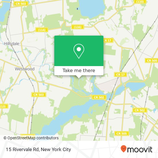 Mapa de 15 Rivervale Rd, River Vale Twp, NJ 07675