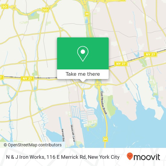 Mapa de N & J Iron Works, 116 E Merrick Rd