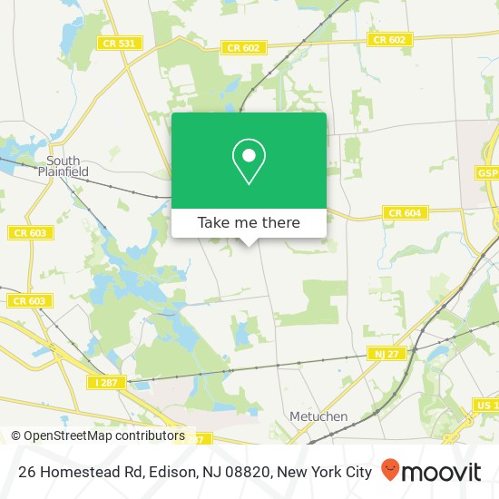 26 Homestead Rd, Edison, NJ 08820 map