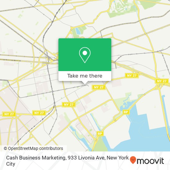 Mapa de Cash Business Marketing, 933 Livonia Ave