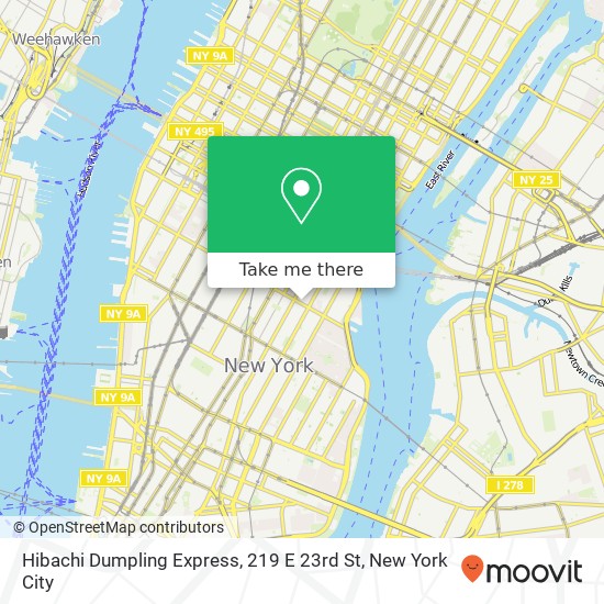 Mapa de Hibachi Dumpling Express, 219 E 23rd St