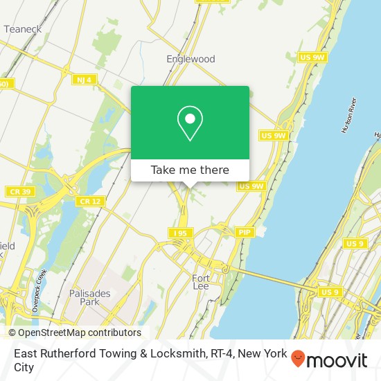 East Rutherford Towing & Locksmith, RT-4 map