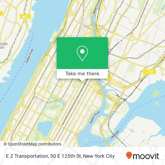 E Z Transportation, 50 E 125th St map