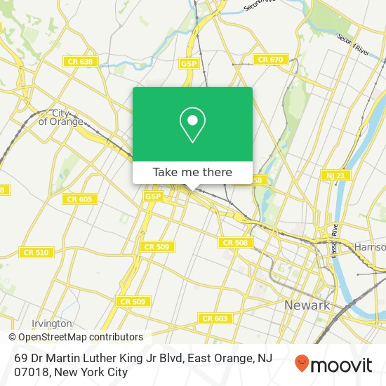 69 Dr Martin Luther King Jr Blvd, East Orange, NJ 07018 map